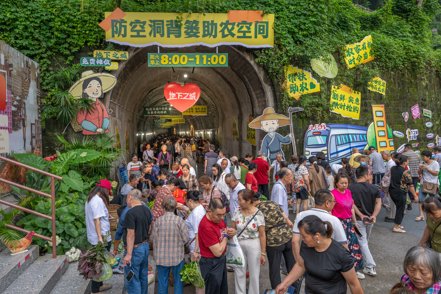 《防空洞助农菜市场》